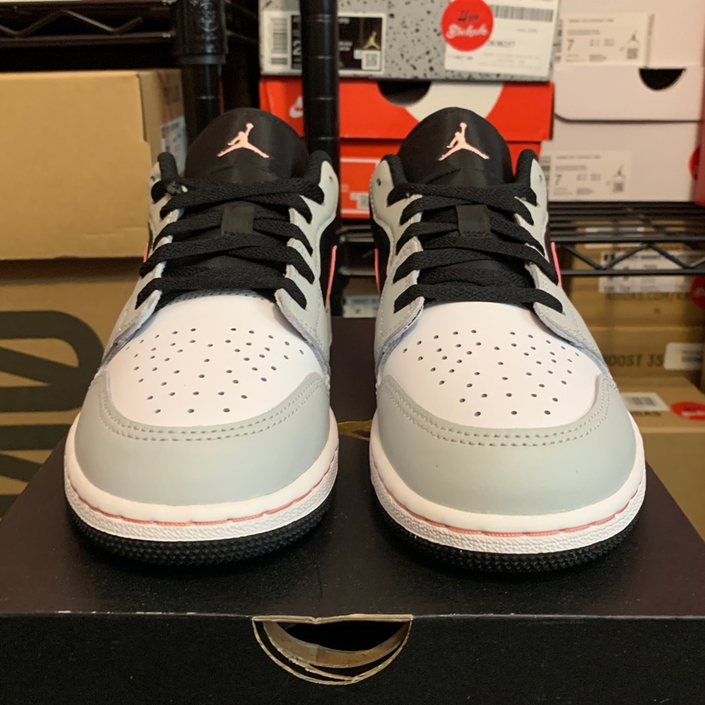 Nike Air Jordan 1 Low Black Grey Pink Shoes 553558-062 553560-062 GS Men's Sizes - Picture 3 of 13